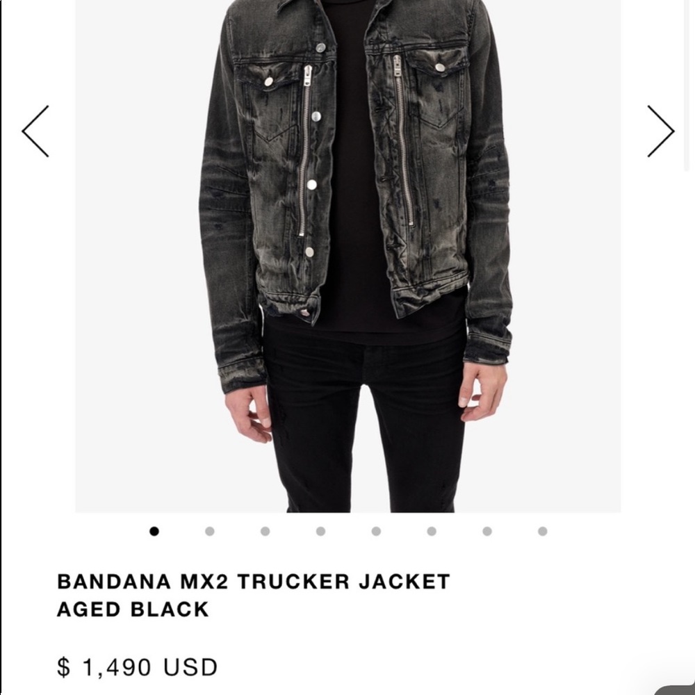 NWT Amiri Bandana MX2 Trucker Jean Jacket Age Black Medium